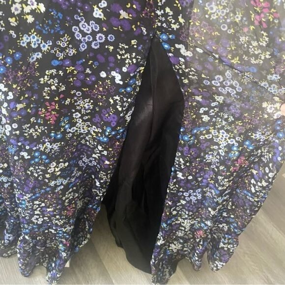 Mac Duggal One Shoulder Floral Cut Out Black Blue Gown 12 - Picture 8 of 16